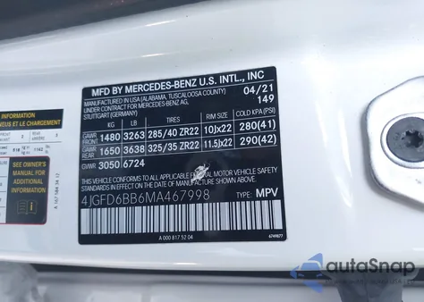 2021 Mercedes-Benz Amg Gle 53 Coupe 4Matic z USA, uszkodzony, nr VIN 4JGFD6BB6MA467998